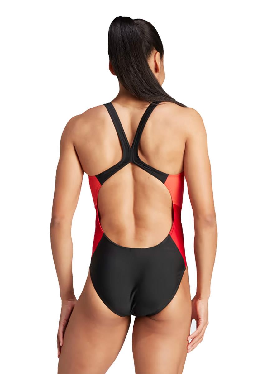 Adidas Badge of Sport Colour Block Swimsuit - Black/Red