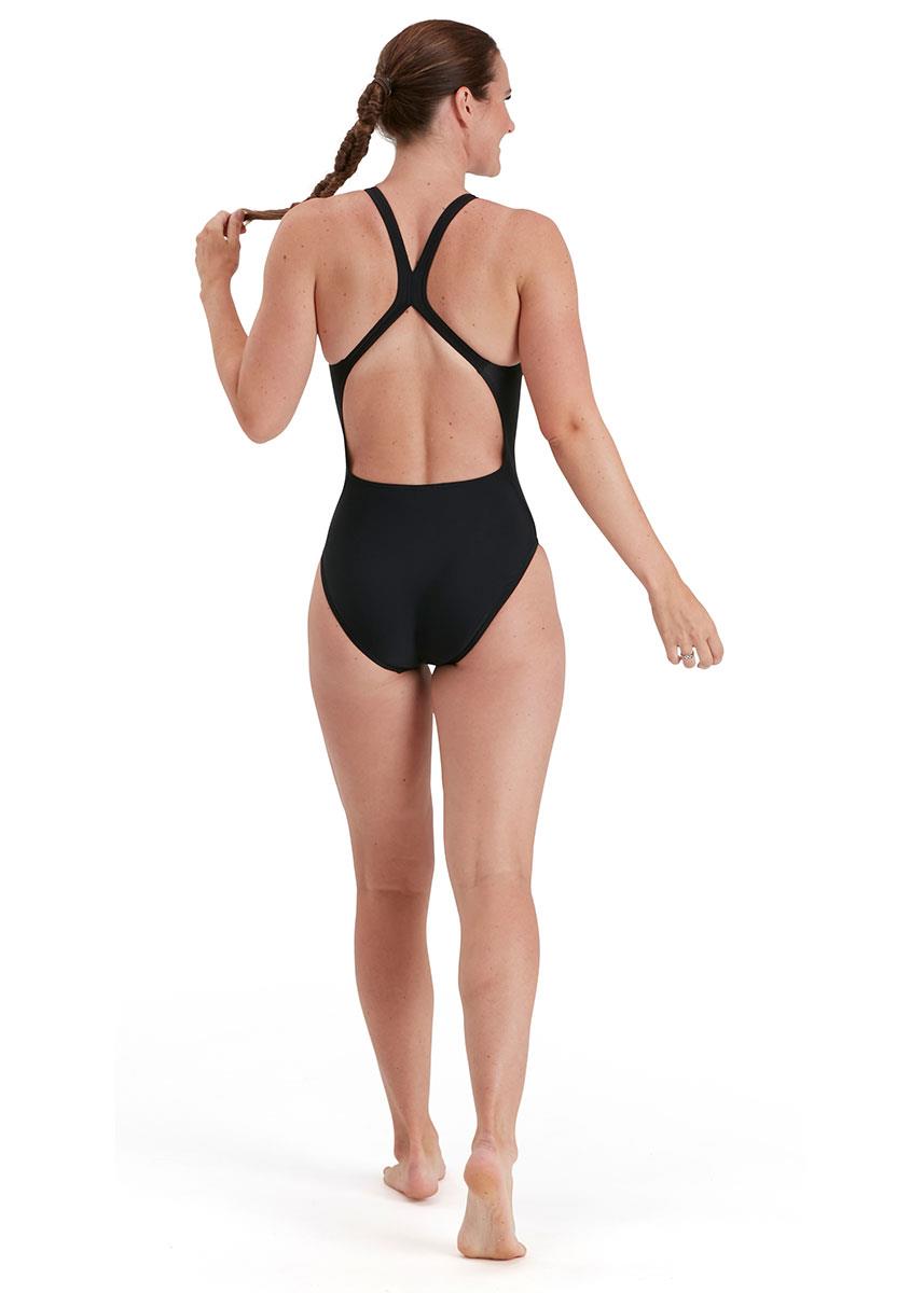 
	
Speedo Placement Digital Powerback Swimsuit - Black/ Adriatic/ Lime