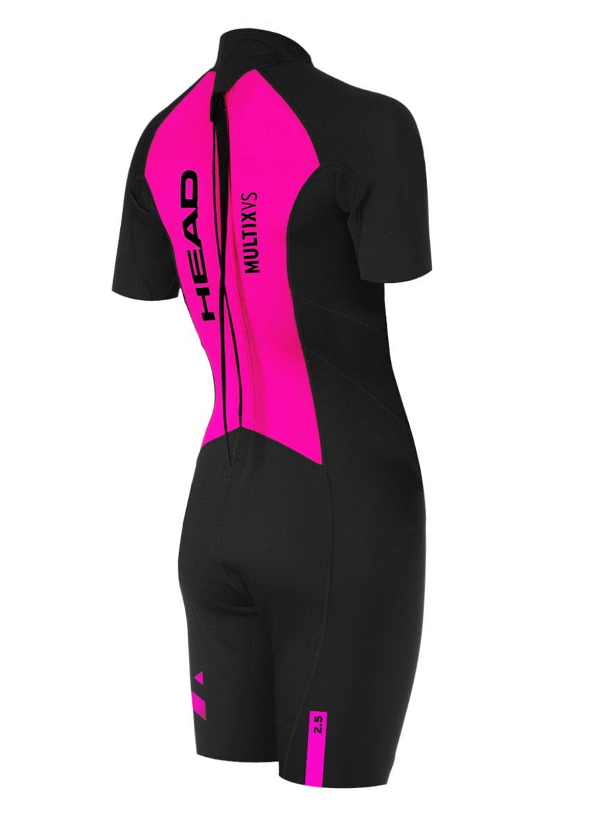 Head MultiSport Shorty sieviešu hidrotērps - melns/rozā krāsā