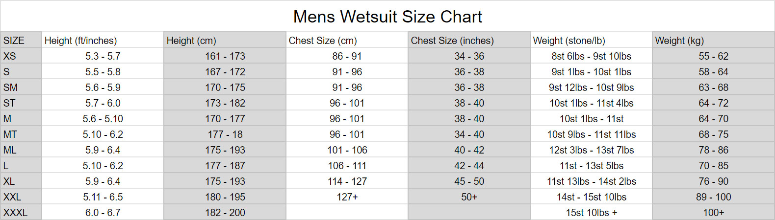 Size Guide