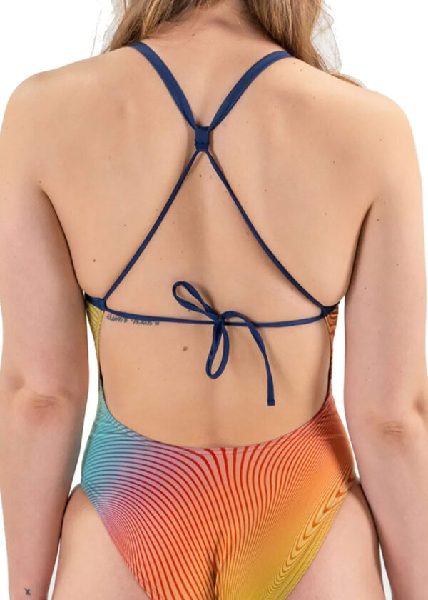 Aquasphere Women’s Essential Tie Back Swimsuit – Multicolour/Orange