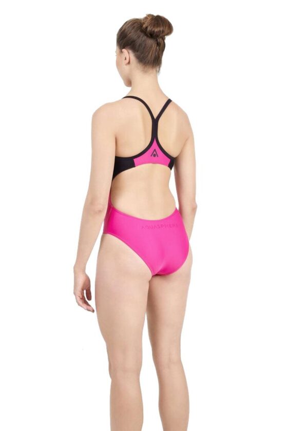 Aquasphere Women’s Essential Flyback Swimsuit – Bright Pink/Black