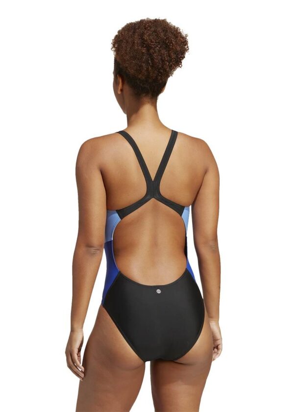 Adidas Women’s Colourblock Swimsuit – Black/Blue/White