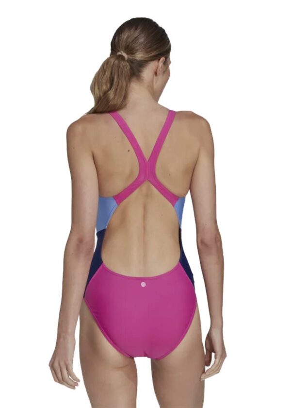 Adidas Women’s Colourblock Swimsuit – Fuchsia/Blue Fusion/Victory Blue