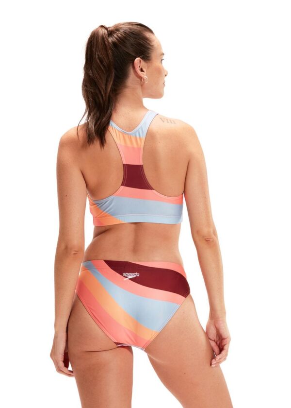 Speedo Womens Logo Print Volley Bikini – Red / Orange