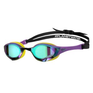 Arena Cobra Edge Swipe Mirror Goggles - Emerald / Plum / Lime