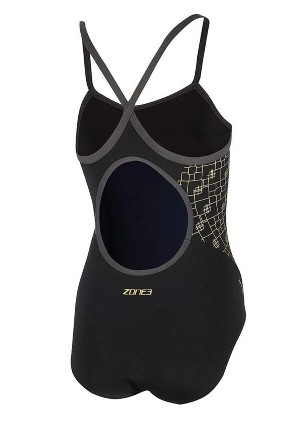 Zone3 Women’s Iconic Bound Back Swimsuit – Black / Gold