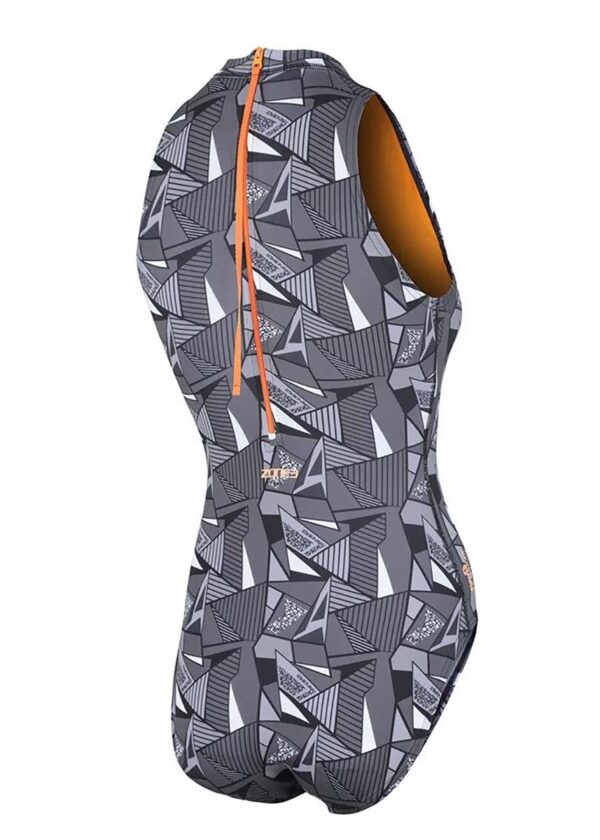 Zone3 Women’s Renew High Neck Openwater Swimsuit – Black / Grey