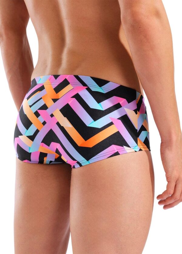Arena Mens Texture Low Waist Swim Shorts – Black / Multi