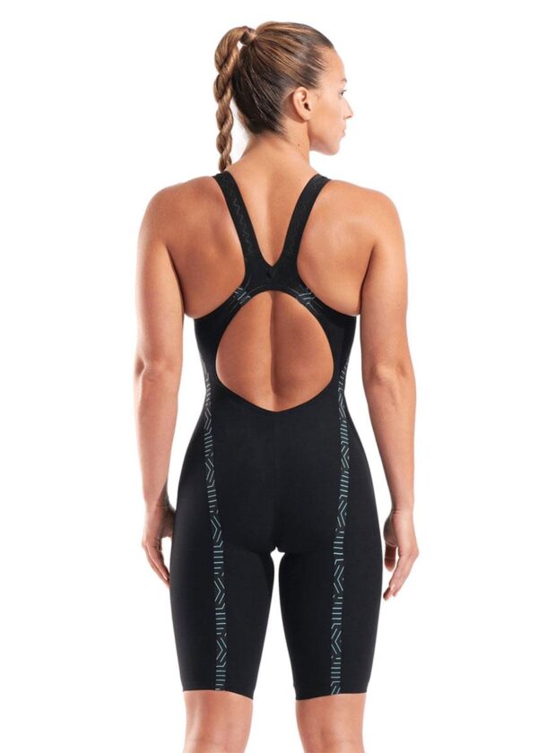 Arena Powerskin Veloce Open Back Kneesuit – Black / Teal