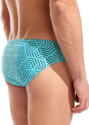 Arena Allover Swimming Briefs – Black / Water Maze