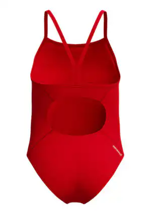 Speedo Girls Endurance+ Logo Thinstrap Swimsuit – Red