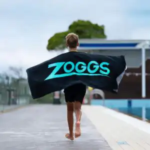Zoggs Swimming Pool Towel – Black / Turquoise