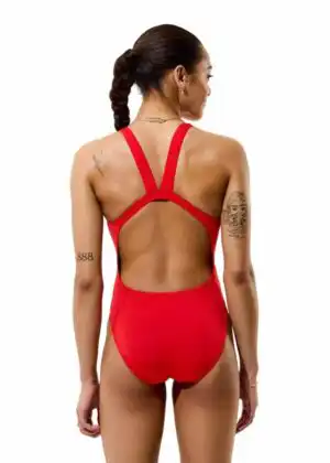 Speedo Women’s Endurance+ Max Leaderback Swimsuit – Red