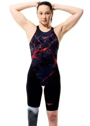 Speedo Fastskin LZR Pure Valor 2.0 Openback Kneeskin – Black / Red