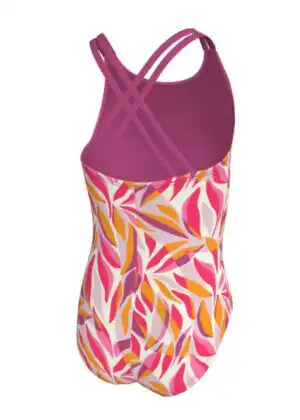 Nike Girl’s Bay Leaves Spiderback Swimsuit – Desert Pink